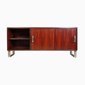 Modern Italian Wood and Steel Sideboard attributed to Giulio Moscatelli for Formanova, 1970s