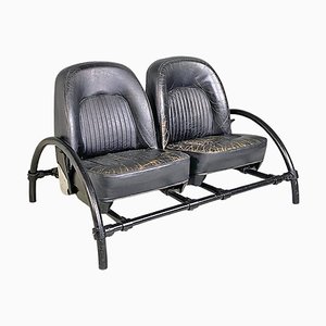 Modern English Black Leather and Metal Rover Sofa by Ron Arad for One Off Ltd, 1981