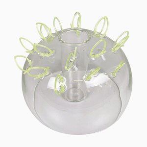 Postmodern Italian Glass and Green Plastic Vase attributed to Cleto Munari, 2000s