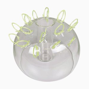 Vase Postmoderne en Verre et Plastique Vert, Italie attribué à Cleto Munari, 2000s