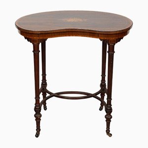 Tavolino Eduardian antico in legni pregiati esotici, XIX secolo, Regno Unito