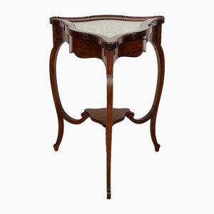 English Art Nouveau Display Case Side Table in Solid Mahogany. Early 19th Century