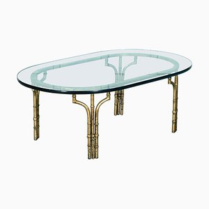 Gilded Iron Faux Bamboo Coffee Table from Maison Bagues