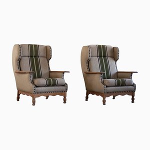 Modern Danish Highback Lounge Chairs in style of Henning Kjærnulf, 1960s, Set of 2