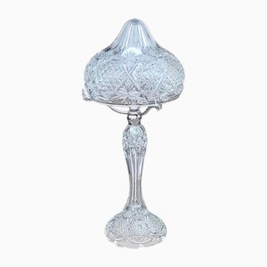 Pilz Tischlampe aus Kristallglas, 1920er