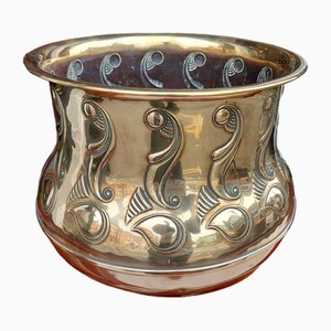 Vaso Art Nouveau in ottone, fine XIX secolo