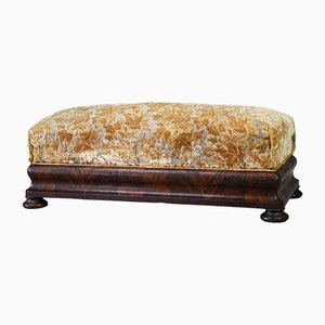 Antique Victorian Upholstered Stool in Mahogany
