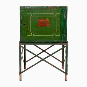 Art Deco Green Painted Steel Dead Cabinet from C. H. Whittingham, 1920s