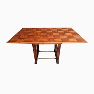 Art Deco Table Dining Table in Walnut and Oak