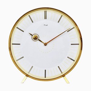 Reloj de mesa Kienzle alemán Mid-Century de latón, años 50
