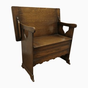 Arts and Crafts Oak Monks Bench, 1890s