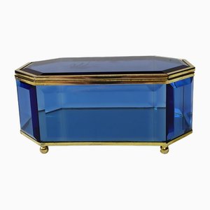 Blue Glass Box attributed to Pietro Chiesa for Fontana Arte, 1950s