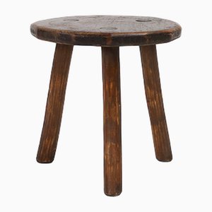 Rustic Wooden Stool, 1900s