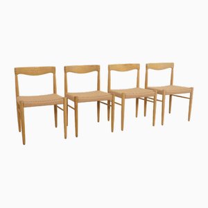 Vintage Oak Dining Chairs by H.W. Klein for Bramin, 1950s, Set of 4