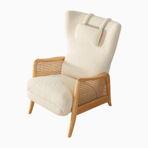 Upholstered Beech Armchair, 1950s