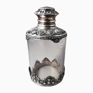 Viktorianische Flasche aus Kristallglas & Silber, 1905