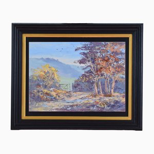 Desmond V.C. Johnson, Impressionist Landscape, Dartmouth, Devon, Oil on Board, Framed