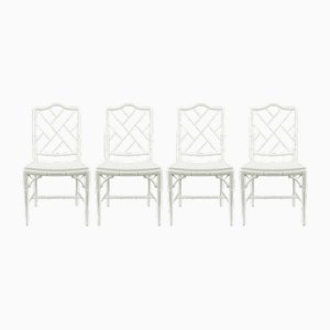 Faux Bamboo Dining Chairs, 1970s, Set of 4