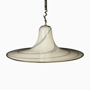 Lampada a sospensione in vetro di Murano beige, Italia, anni '70