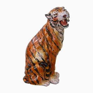 Tigre italiano grande de cerámica, años 70