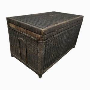 19th Century Woven Wicker Travel Chest, 1890s