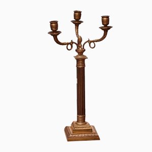 Candelabro vintage a tre braccia in bronzo