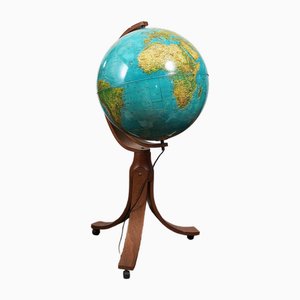 Vintage Globe with Wooden Base