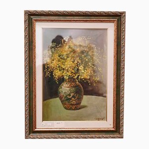 Flower Vase, 1939, Oil Painting, Framed