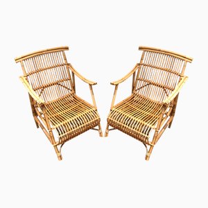 Rattan Sessel, 1950er, 2er Set