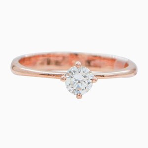 18 Karat Rose Gold Solitaire Ring with Diamond