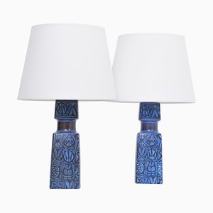 Mid-Century Danish Table Lamps in Blue by Nils Thorsson for Fog & Morup, 1960s, Set of 2
