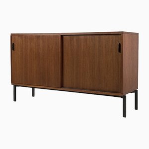 Credenza vintage in teak con ante scorrevoli