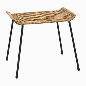 Vintage Wicker Stool by Gian Franco