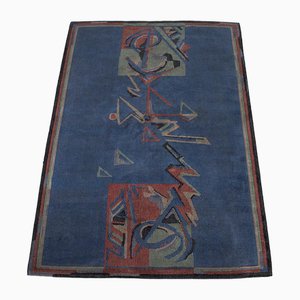 Vintage Colorful Rug with Geometric Design