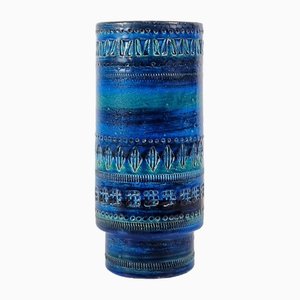 Blaue Vase von Aldo Londi für Bitossi