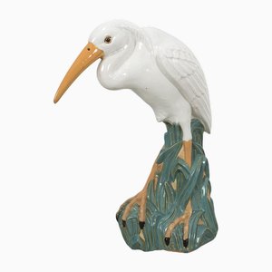 Vintage Ceramic Heron Sculpture