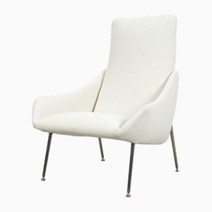 Fauteuil Vintage Tapissé Blanc