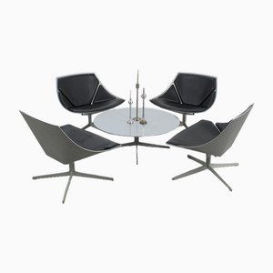 Set of Space Lounge Chairs with Coffee Table