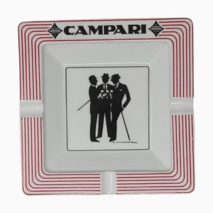 Ceramic Campari Ashtray with Design by G. Guillermaz, Italy, 1970s