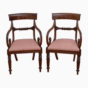 William IV Mahogany Carver Armchairs, 1830s, Set of 2