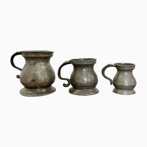 Antique Victorian Pewter Measures, 1850s, Set of 3