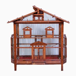 Antikes Vogelhaus aus Holz, 1890er