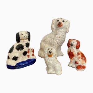 Chiens du Staffordshire, 1880s, Set de 4