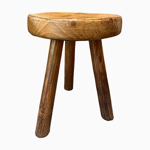 Tripod Stool in Pine by Charlotte Perriand for Les Arcs