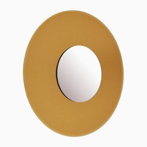 Miroir Rond avec Cadre en Verre Coloré par Max Ingrand pour Fontana Arte