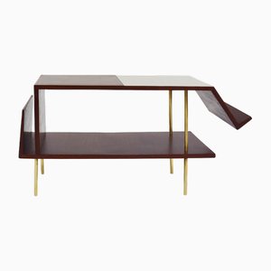 Mesa de centro italiana escultural con revistero y tablero doble de Gio Ponti, 1957