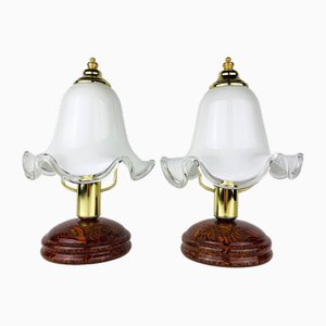 Vintage Italian Table Lamp in Murano Glass, 1980s, Set of 2