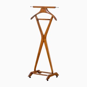 Wooden Valet Stand on Wheels by Ico Parisi for Fratelli Reguitti, 1950s