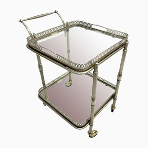 Rolling Table in Brass Cart with Removable Trays from Maison Jansen, 1950s
