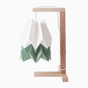 Lampe de Bureau Blanc Polaire avec Bande Forest Mist par Orikomi